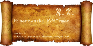 Miserovszki Kármen névjegykártya